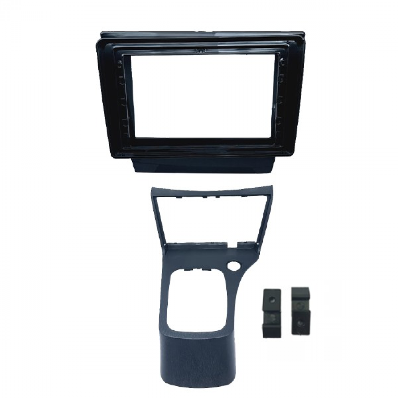 MOLDURA 9" FLUTUANTE CHEVROLET CELTA G2 2007/2015 E PRISMA 2006/2012 COM CONSOLE PRETO